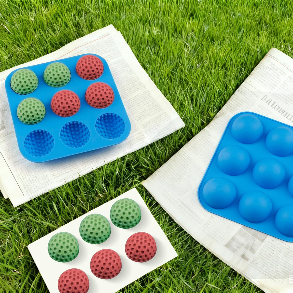 Sidosir Large Golf Ball Chocolate Silicone Molds for Cake Decorations,9-Cavity 3D Golf Ball for Ice, Hot Chocolate Bomb