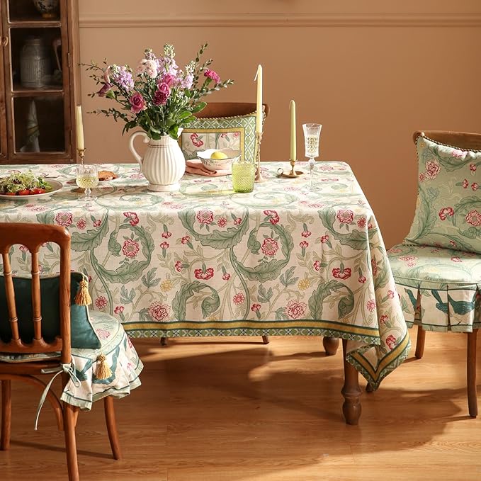 patdrea Vintage French Linen Tablecloth,Rectangular,118"x67"-Cecilia A