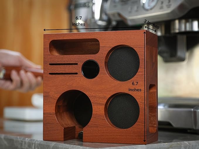 KNODOS 54mm Espresso Tamping Station For Breville Espresso Machine Accessories Rosewood Tamper Stand & Portafilter Holder