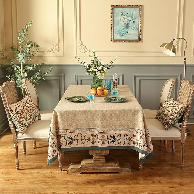 patdrea Designer French Linen Tablecloth,Rectangular,110"x63"-Fram