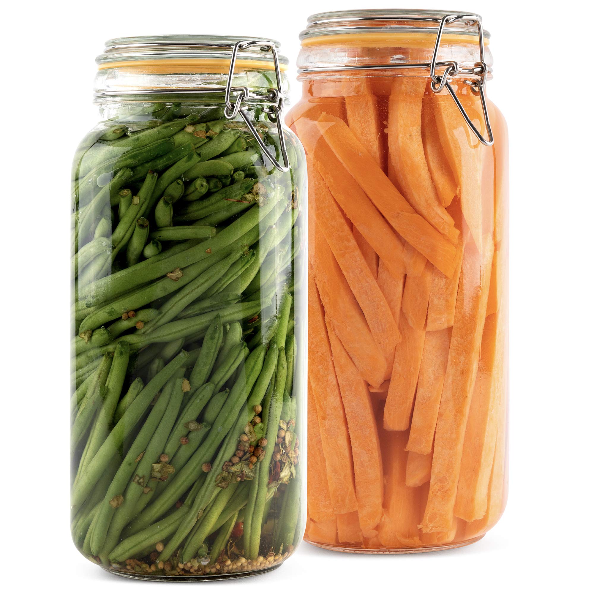 Galashield Glass Jars with Airtight Lids 67 oz [Set of 2]