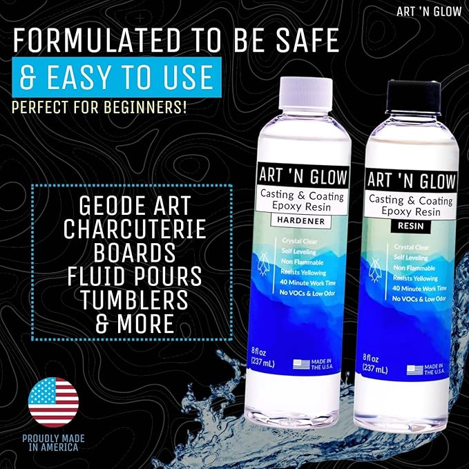 Crystal Clear Epoxy Resin 1 Gallon - Food Safe, UV Resistant, Bubble Free