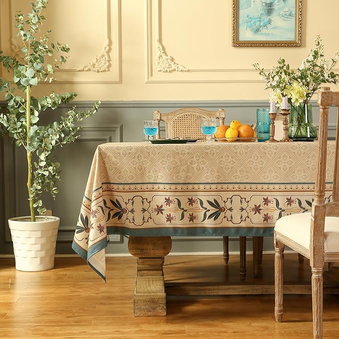 patdrea Designer French Linen Tablecloth,Rectangular,110"x63"-Fram