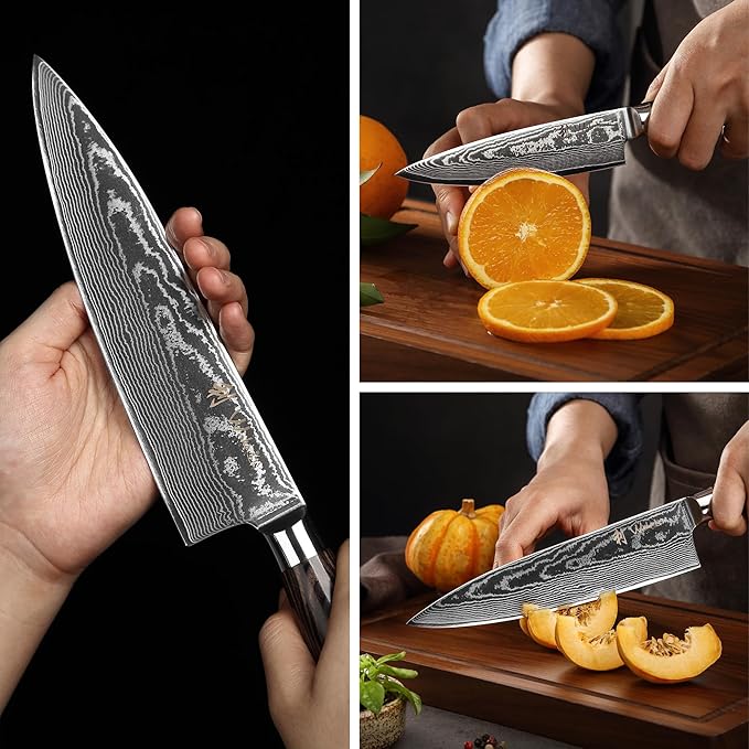 Wakoli EDIB Essentials 2-Piece Damascus Chef Knife Set, VG10 Core, Gift Box