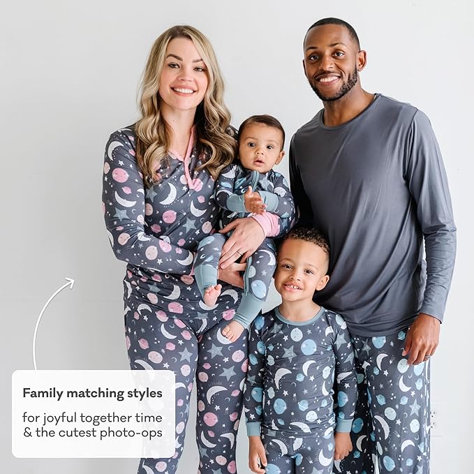 Little Sleepies Baby Pajamas, Blue To the Moon & Back, 12-18M