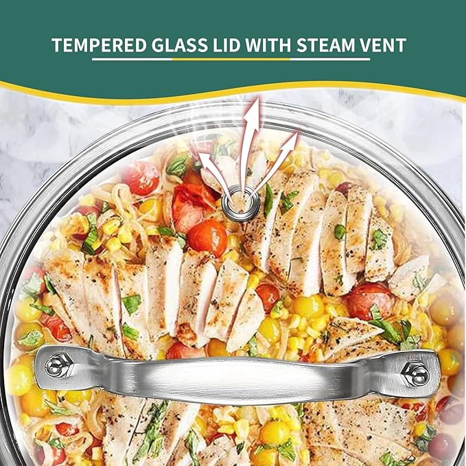 DELARLO Tri-Ply Stainless Steel Hybrid Non Stick Saucepan 1.5 Quart