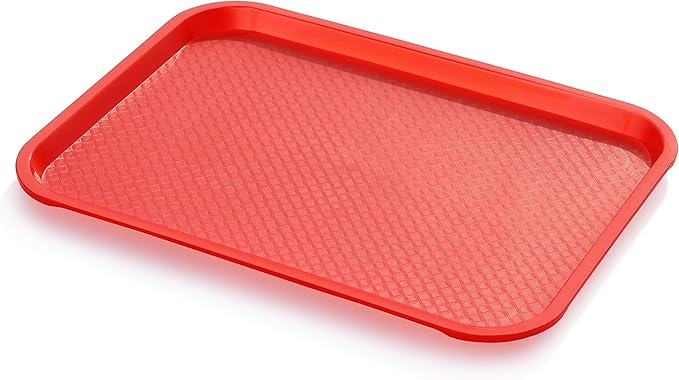 New Star Foodservice Fast Food Tray, 12 x 16 inch, Set of 12, Red