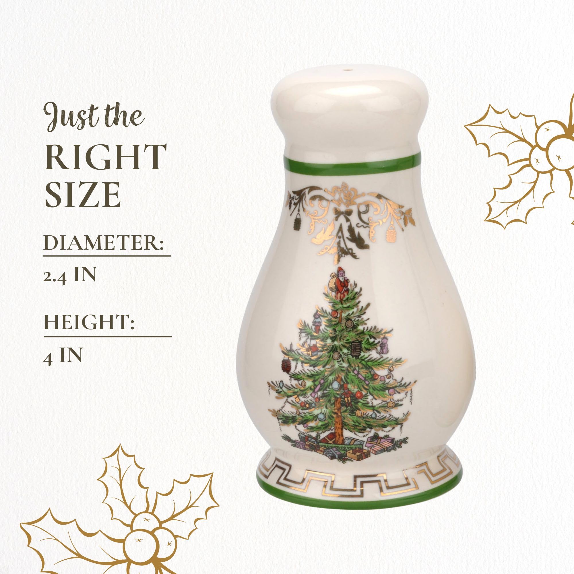 Spode Christmas Tree Gold Salt & Pepper Set – Gold, Set of 2