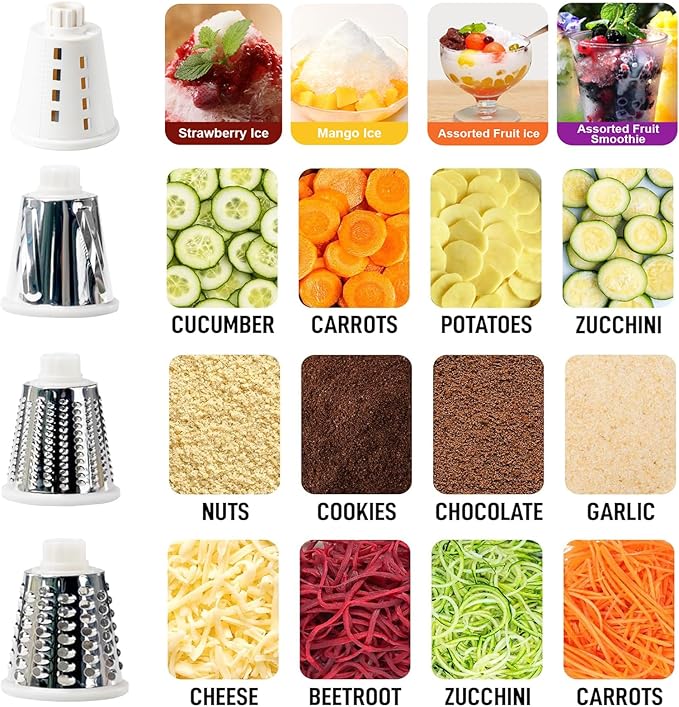 KalraMay Rotary Cheese Grater with Handle, Multifunctional Cheese Shredder