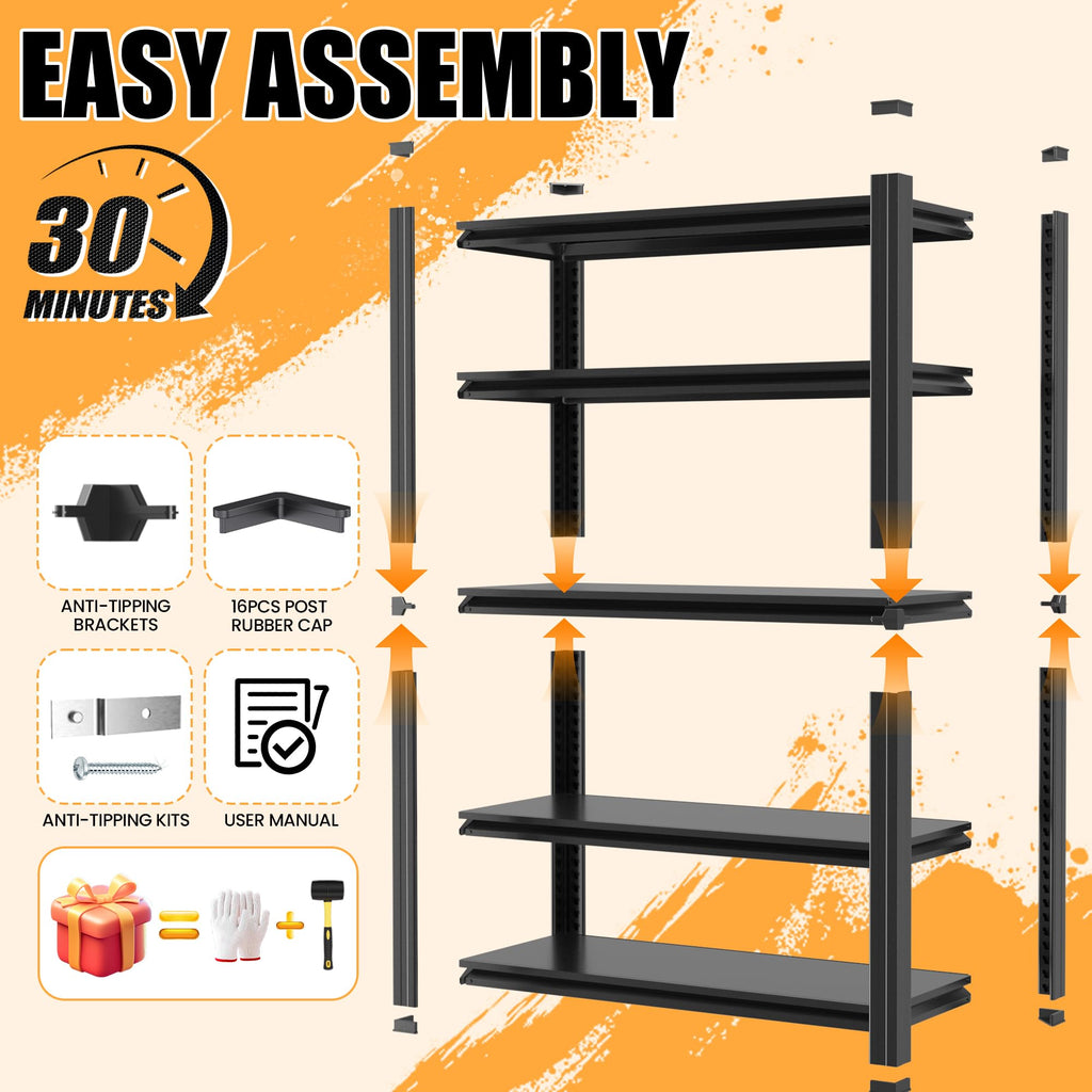 mysteeldepot 72" H Garage Shelving, Heavy Duty Storage Shelves