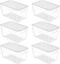 Vtopmart 6 Pack Clear Stackable Storage Bins with Lids, Medium
