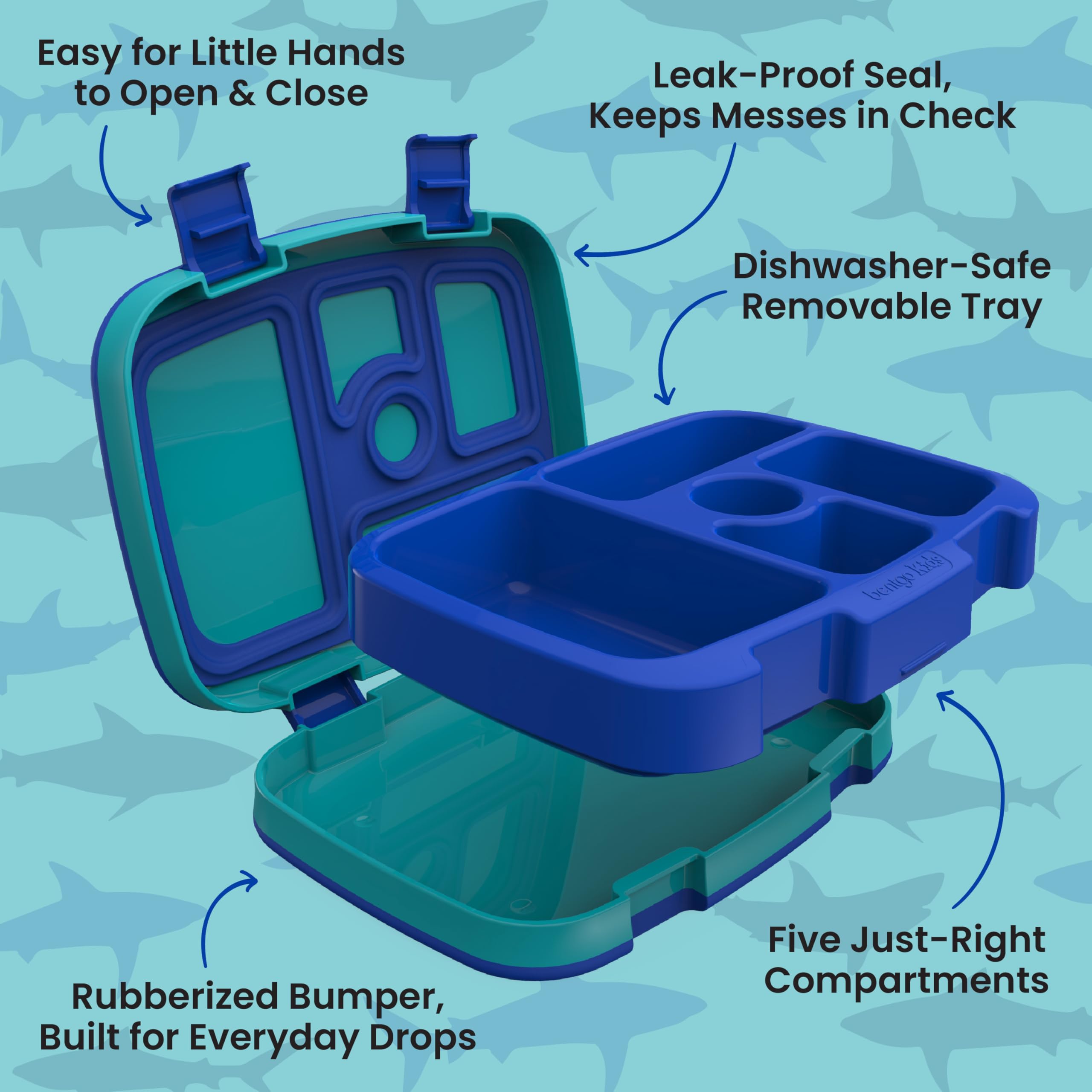 Bentgo Kids Prints Leak-Proof 5-Compartment Bento-Style Kids Lunch Box