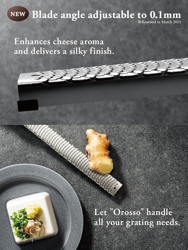 OROSSO Grater, Lemon Zester Cheese Grater, Cheese Shavings, Parme Cheese, Ginger, Garlic, Zester Grater (white)