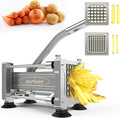 Sunvivi French Fry Cutter Stainless Steel Potato Slicer: with 2 Replaceable blades (1/2 & 3/8 Inch), Professional Fries Cutter for Potatoes, Carrots, Cucumber, Onion, Yam