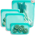 Stasher Premium Reusable Silicone Food Storage Bags, 4-Pack, Aqua