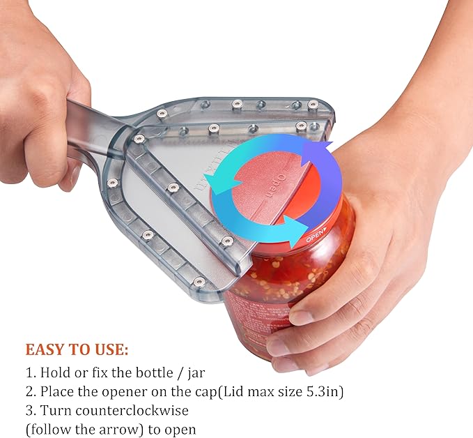 Uinxan Jar Opener for Weak Hands & Seniors with Arthritis - Handheld Manual