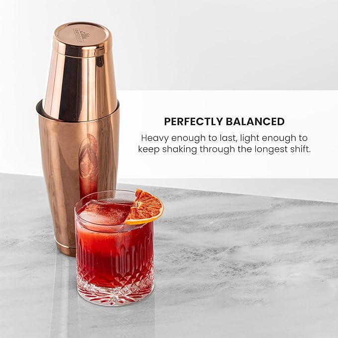 A Bar Above Boston Cocktail Shaker Set, Weighted Set, 18 and 28 Oz, Gold
