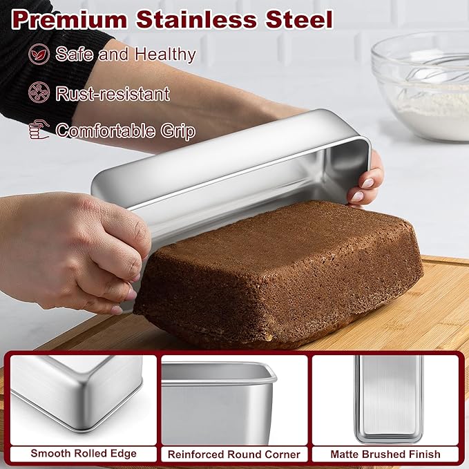 LIANYU Bread Loaf Pans Set of 4, 1 Large (12x5 Inch) & 3 Medium (9x5 Inch)