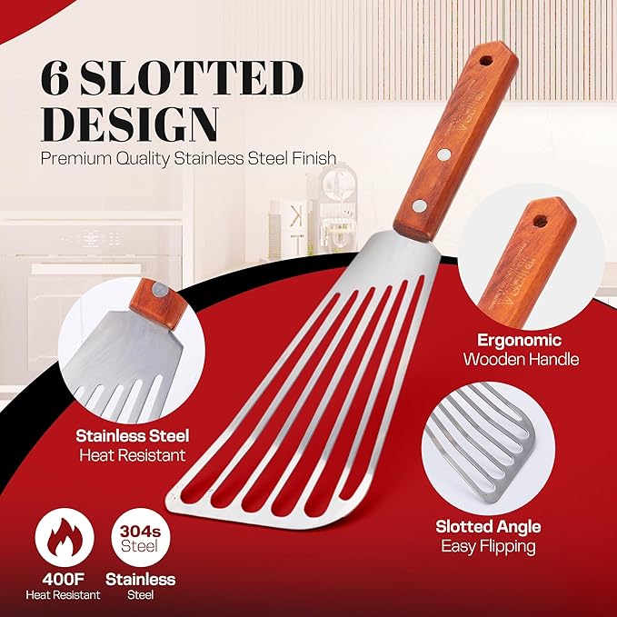Rifsa Fish Spatula, Slotted Stainless Steel Fish Turner