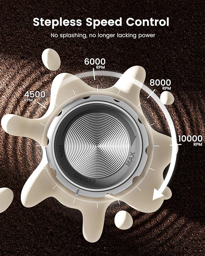Maestri House LunaFro Max Rechargeable Milk Frother,Stepless Speed Control
