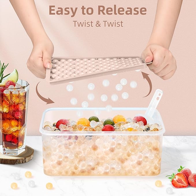 WIBIMEN Mini Ice Cube Trays for Freezer with Lid, 0.55" Pebble Ice