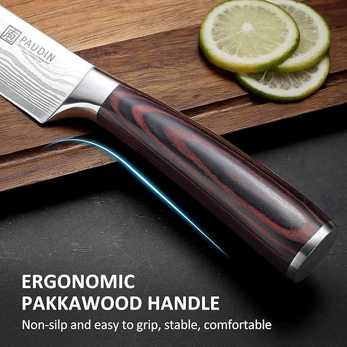 PAUDIN Chef Knife, 6 Inch Sharp Kitchen Knife, Small Kitchen Knives
