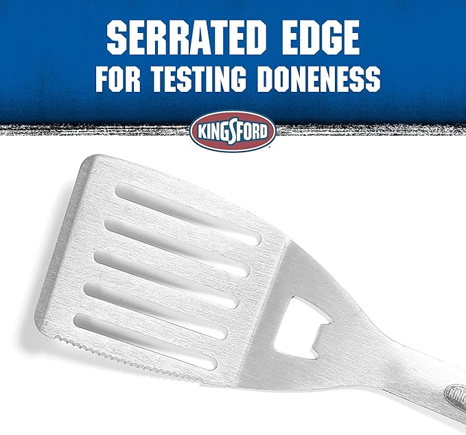 Kingsford Stainless Steel BBQ Grill Spatula, Red & Black Handle