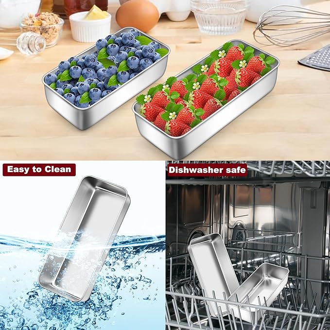 LIANYU Bread Loaf Pans Set of 4, 1 Large (12x5 Inch) & 3 Medium (9x5 Inch)