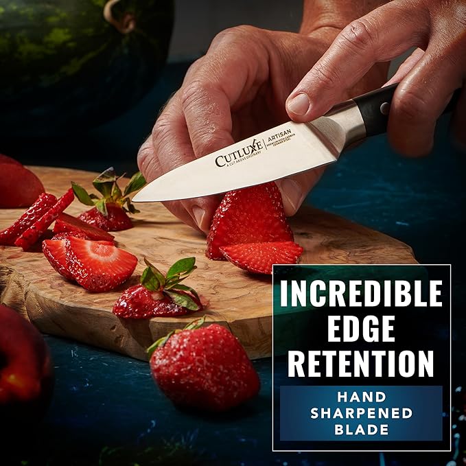 Cutluxe Paring Knife Set, 4" Fruit & 3" Peeling Knives – Razor Sharp