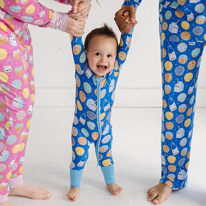 Little Sleepies Baby Pajamas, Blue Cookies & Milk, Newborn