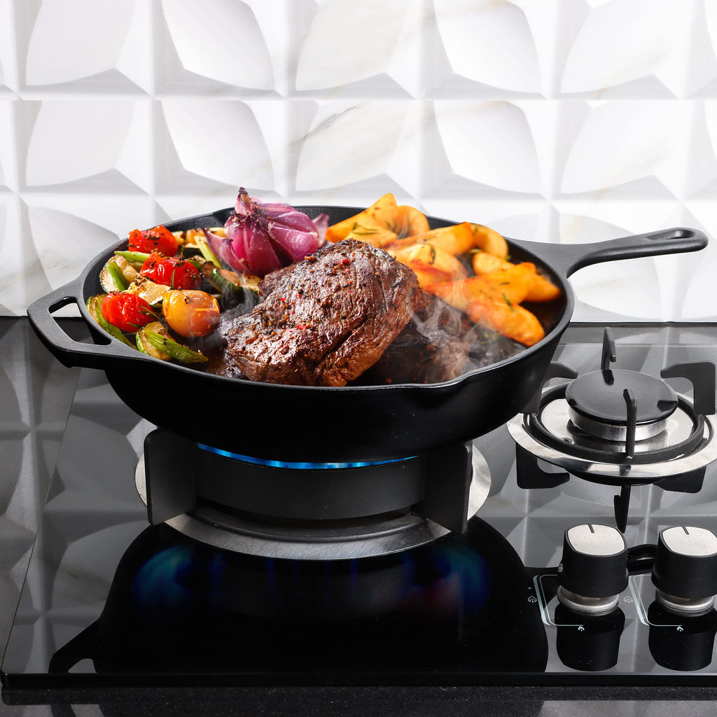Utopia Kitchen Cast Iron Skillet 10.25 Inch Pre-Seasoned PFAS-Free Black