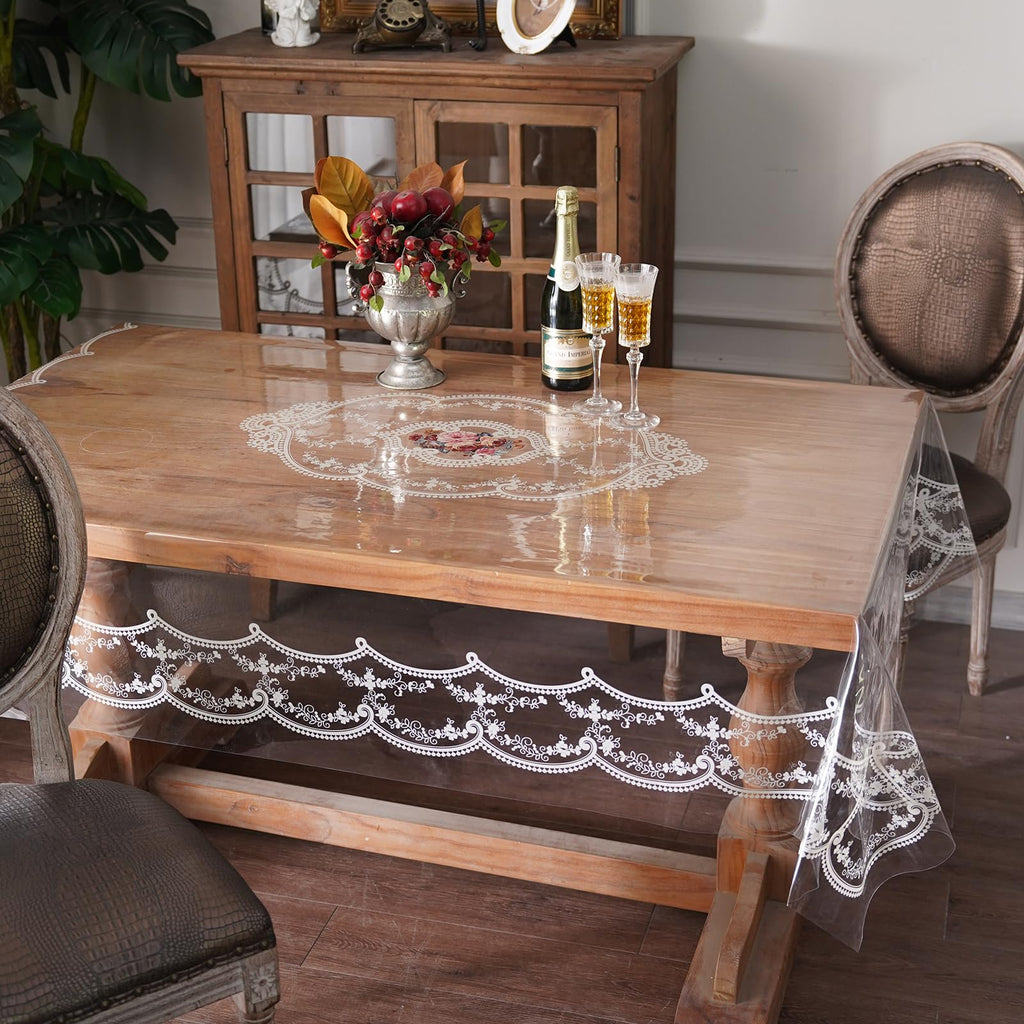 Artbloss Clear Table Cover Protector PVC Oil Proof Table Cloth, 60" x 84"