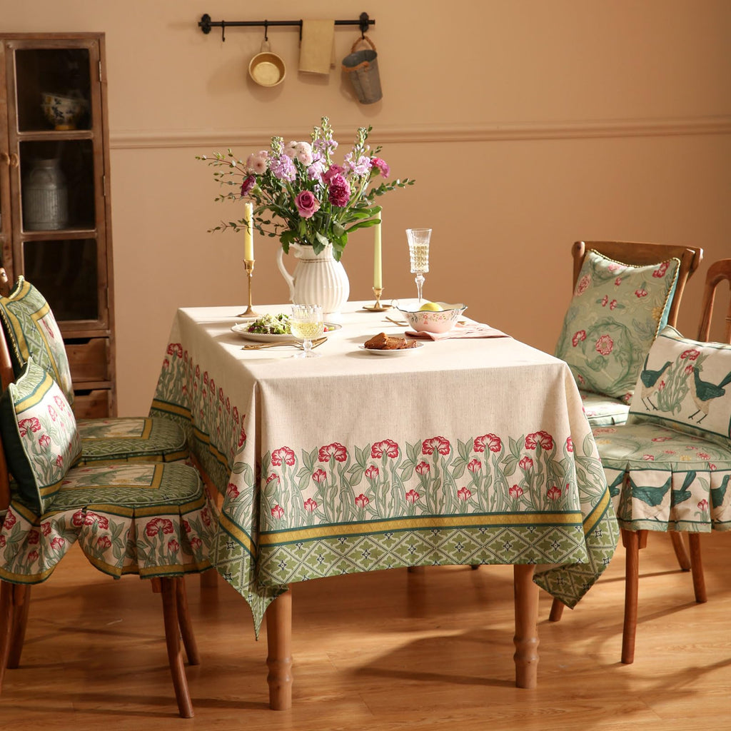 patdrea Vintage French Linen Tablecloth,Square,55"x55"-Cecilia D
