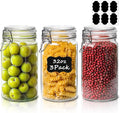 ComSaf Glass Pantry Jars with Airtight Lids 34 oz 3 Pack Coffee Canisters