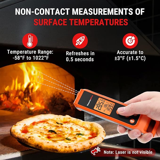 TempPro TempScan 2-in-1 Infrared Thermometer Gun with Meat Probe