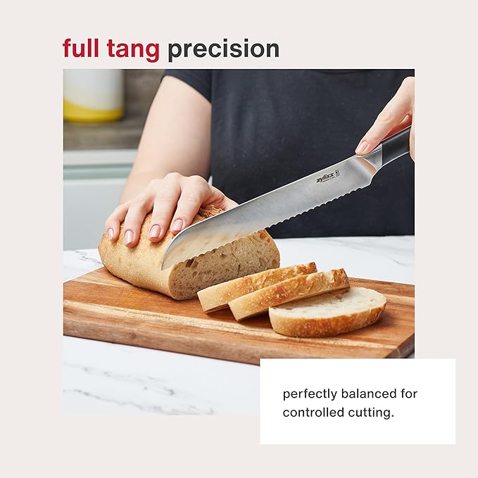 Zyliss Comfort Pro Bread Knife - Full Tang Bread Knife - Ice Hardened Stainless Steel Kitchen Tools - Crumble-Free Kitchen Cutlery - Black/Stainless Steel - 8 inches