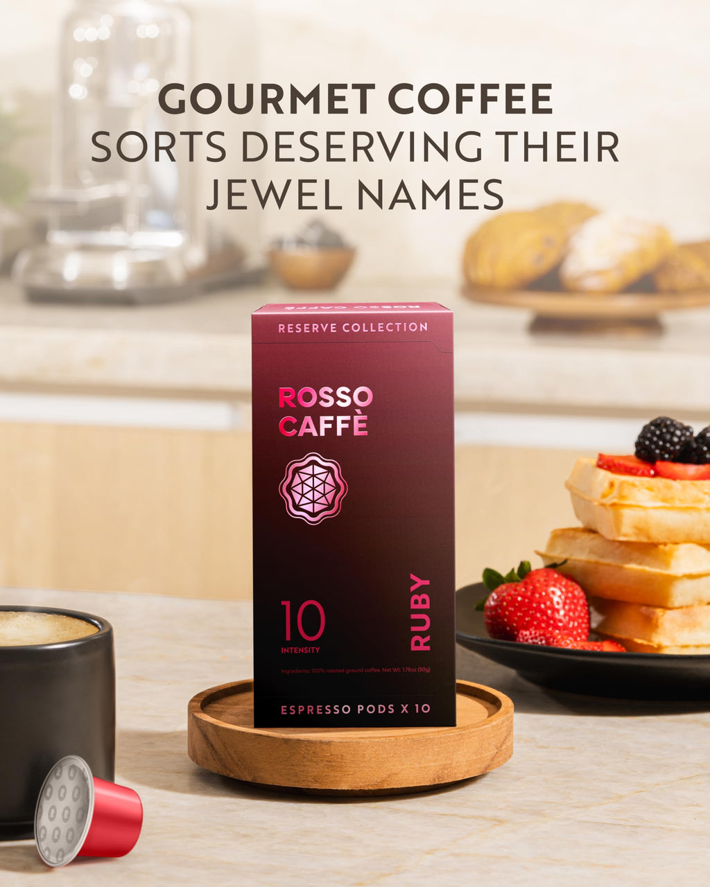 ROSSO CAFFÈ Espresso Pods for Nespresso Original Machines, Intense Pack 80