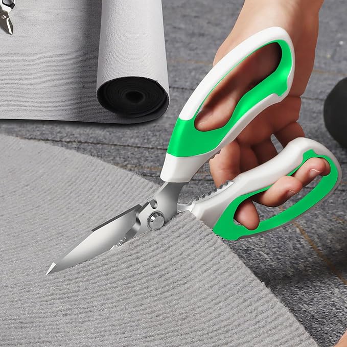 BoFuYuan Utility Scissors All Purpose heavy duty 8-Inch Green