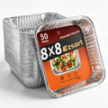 Ezsart 50 Pack 8x8 Aluminum Pans, 8x8 Baking Pan Disposable Foil Pans