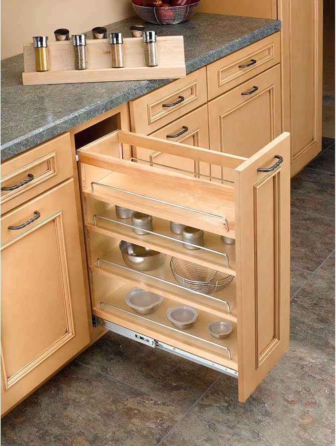 Rev-A-Shelf Pullout Kitchen Cabinet Organizer, Min Cabinet Opening 8.5" W