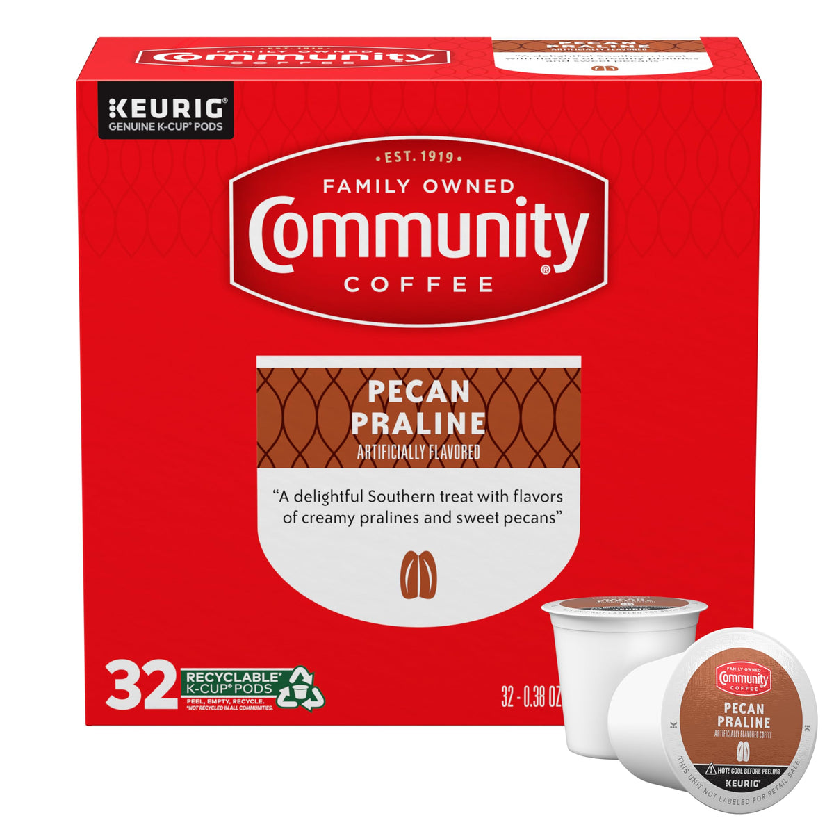 Community Coffee Grandma's Sugar Cookie Keurig K-Cup Pods, Limited Edition Holiday Flavor, Natural Ingredients, 10 Count (Pack of 1)