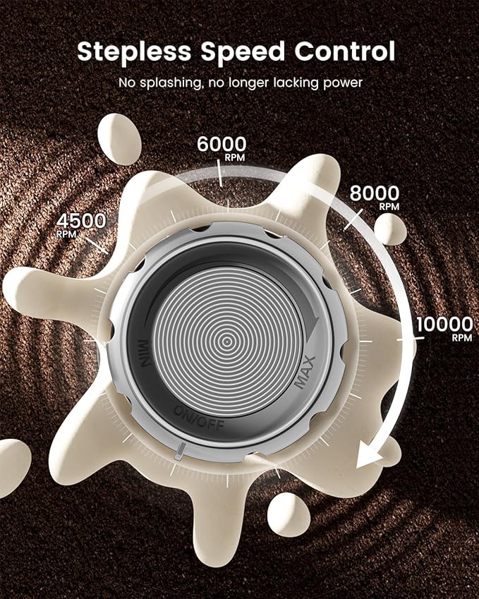Maestri House LunaFro Max Rechargeable Milk Frother,Stepless Speed Control