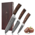 Wakoli EDIB 4-Piece Damascus Knife Set, VG10 Core Damascus Stainless Steel