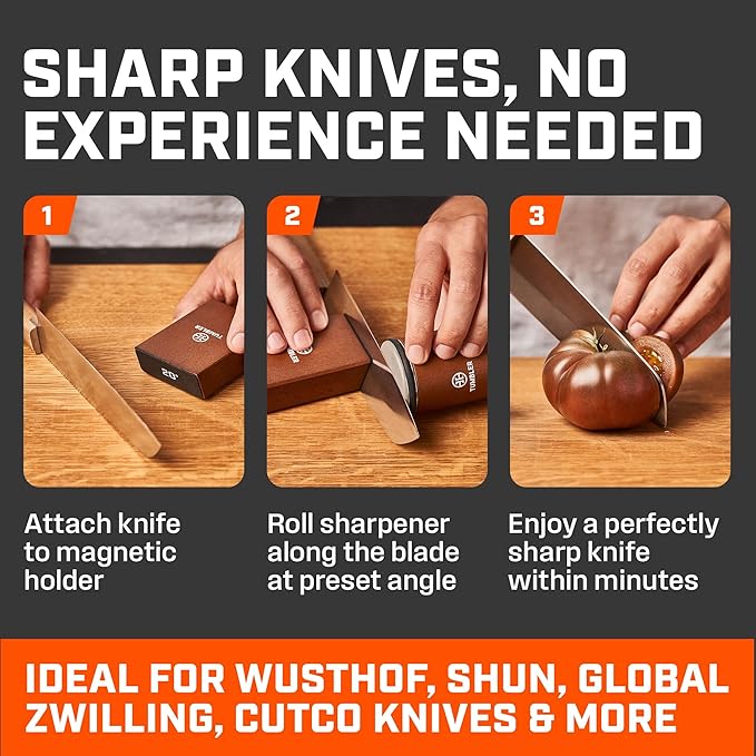 The Original Tumbler Rolling Knife Sharpener™ (Wood)