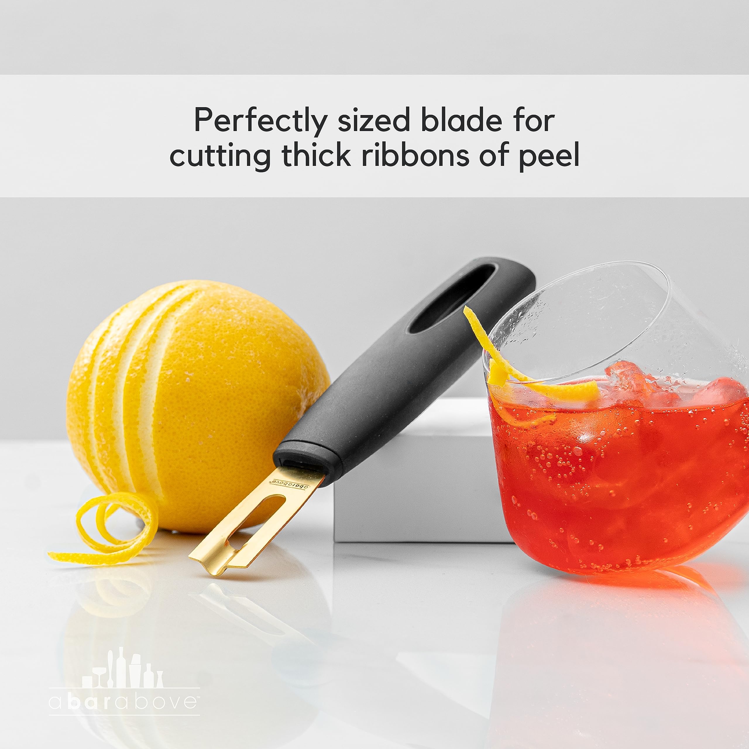 A Bar Above Channel Knife, Black Ergonomic Handle Stainless Steel Blade