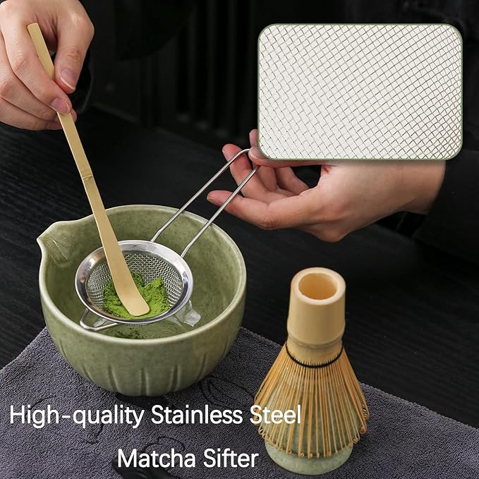 TANG PIN 10Pcs Matcha Whisk Set, 15 OZ Matcha Bowl Kit