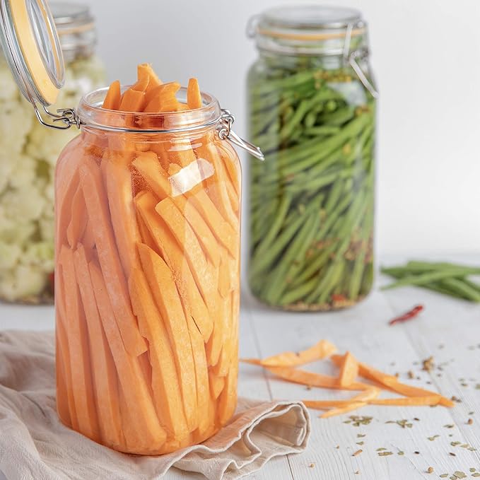 Galashield Glass Jars with Airtight Lids 67 oz [Set of 2]