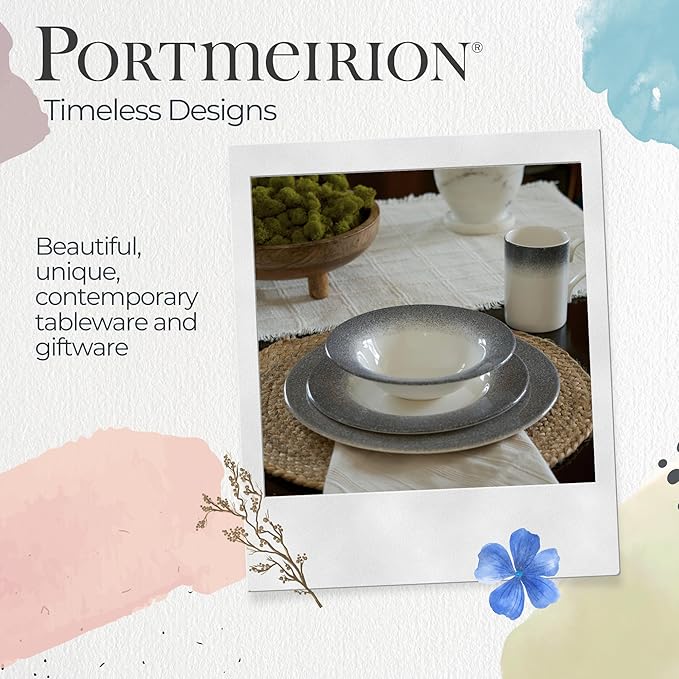 Portmeirion Potter's Mist Oatmeal Bowl - Grey, Set of 4