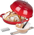 VORRINGARD Enameled Cast Iron Dutch Oven Pot with Lid, Bread Oven for Sourdough Bread Baking, Dutch Ovens with Bread Proofing Basket& Baking Supplies Set, 6 Quart