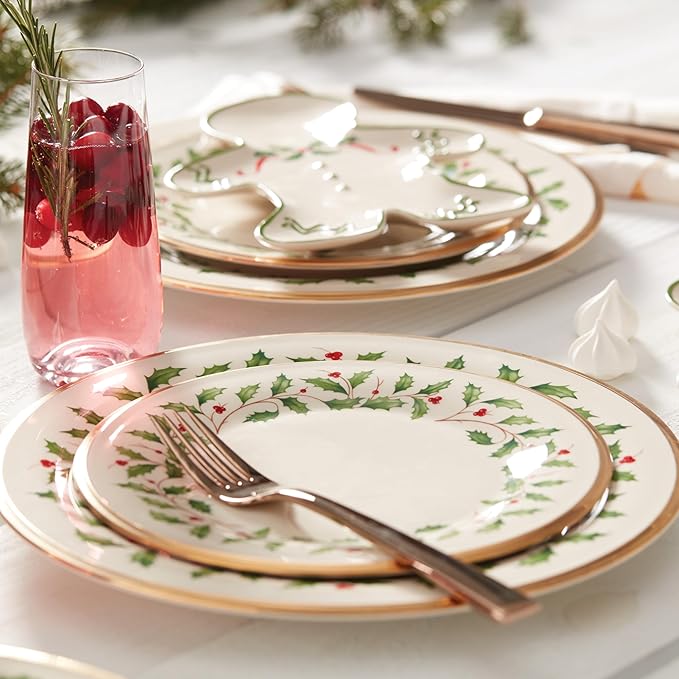 Lenox Holiday Porcelain 5-Piece Christmas Dinnerware Set for 1